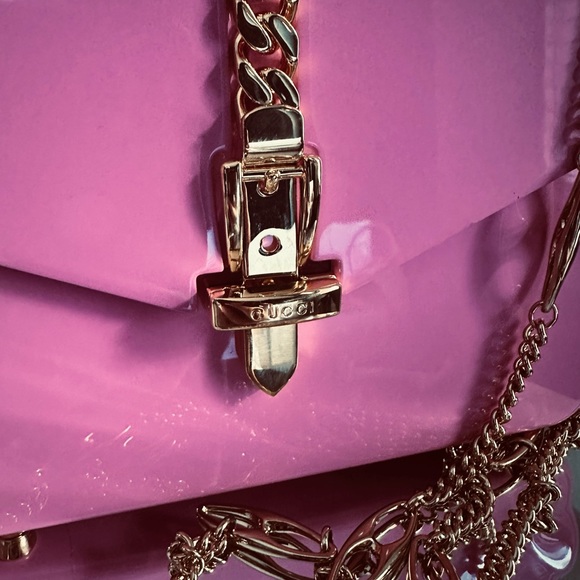GUCCI 1969 Sylvie 🩷Temporarily Off Market🩷 Authentic Pink Acrylic/Leather 🩷💃 - Picture 3 of 16